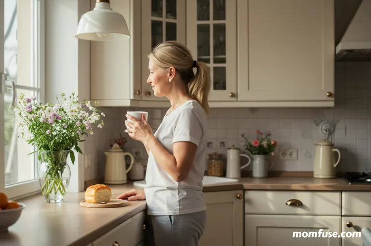A peaceful morning kitchen scene.
