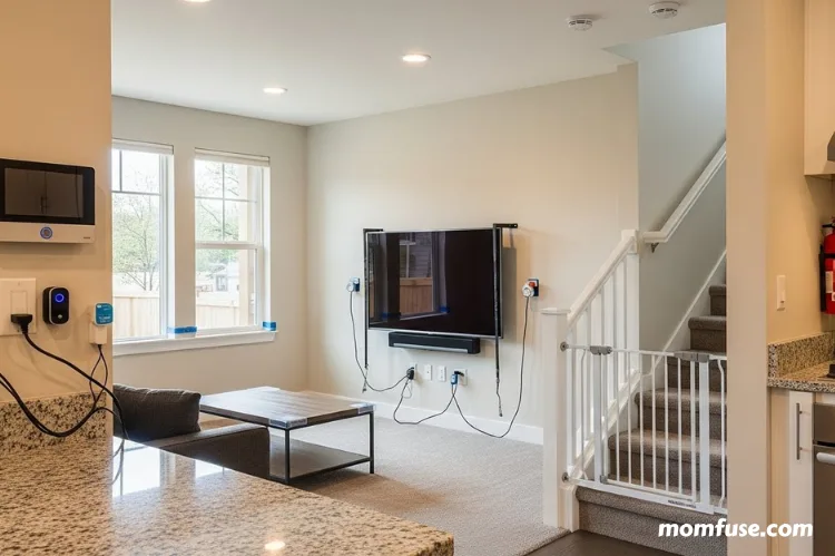 Interior of a home highlighting safety features.
