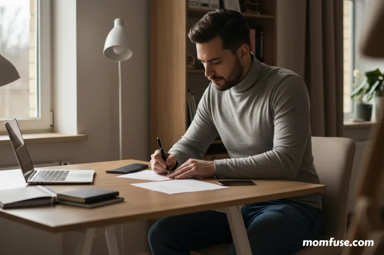 Person at a home office writing a formal letter. fix credit report errors