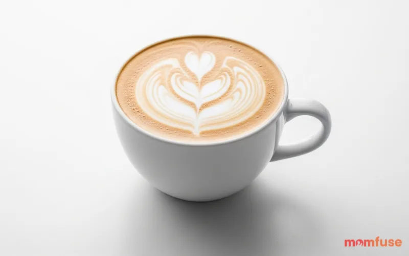 “flat white coffee, smooth microfoam, simple aesthetic, clean background”