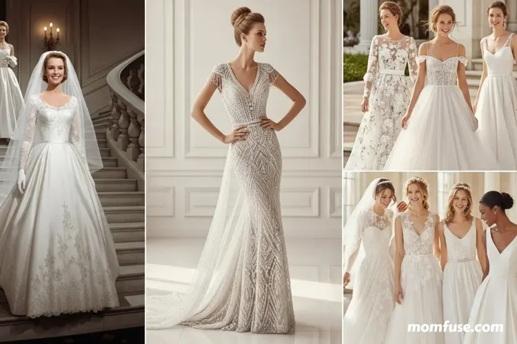 A white wedding dress in films, advertisements, and bridal magazines Include Hollywood-style glamour.