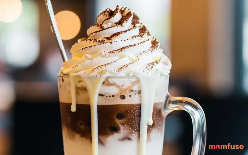 “light iced vanilla latte, soft tones, minimal aesthetic, clean glass, bright natural light”