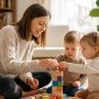 Jessica playing with her two children