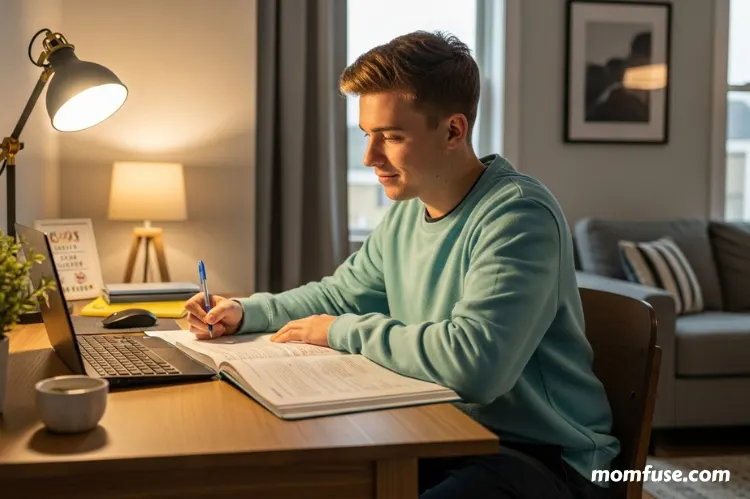 A student of study online at home.