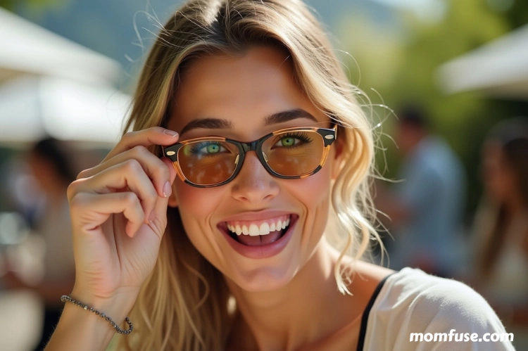 A stylish individual enjoying an outdoor brunch