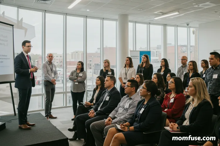 A group of professionals attending a behavior analysis conference or webinar.