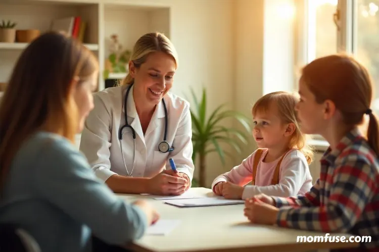 The scene includes a young child practicing speech sounds and students in a classroom setting.