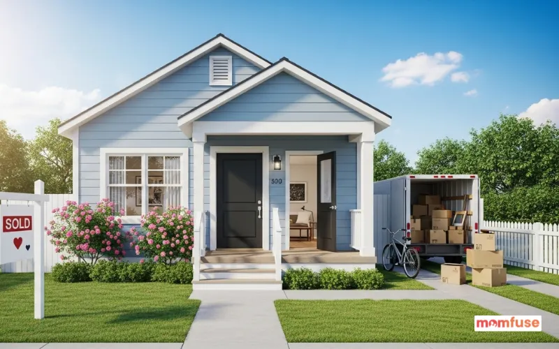 small starter home with hopeful mood.