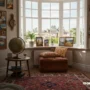 a cozy home interior filled with travel-inspired decor.