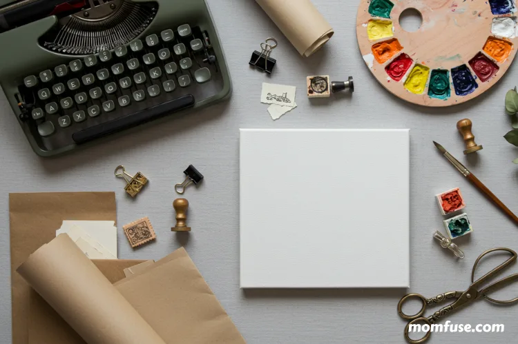 An artistic flat lay of scattered items.
