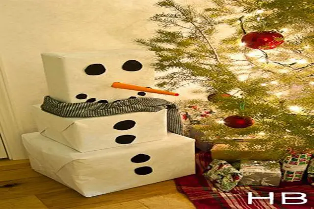 snowman gift wrapping